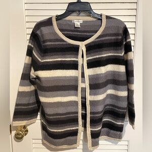HANNAH Women’s Striped Button Up Wool Sweater